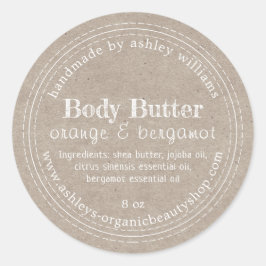 Handmade Body Butter Bio Business Kraft Label Runder Aufkleber