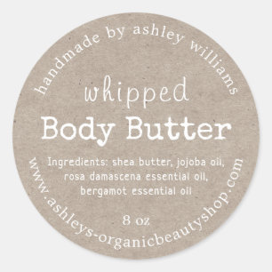 Handmade Body Butter Bio Business Kraft Runder Aufkleber