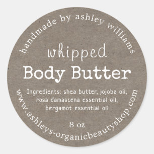 Handmade Body Butter Bio Business Kraft Runder Aufkleber