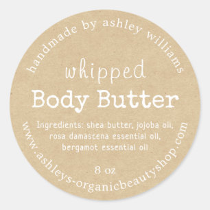 Handmade Body Butter Bio Business Kraft Runder Aufkleber
