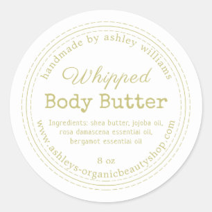 Handmade Body Butter Bio Business Label Runder Aufkleber