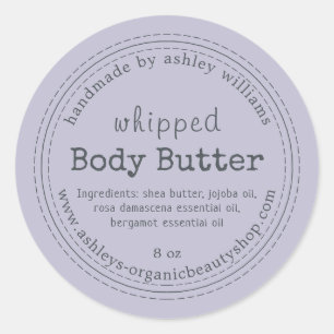 Handmade Body Butter Bio Business Lavendel Runder Aufkleber