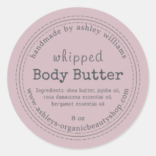 Handmade Body Butter Bio Business Lila Runder Aufkleber