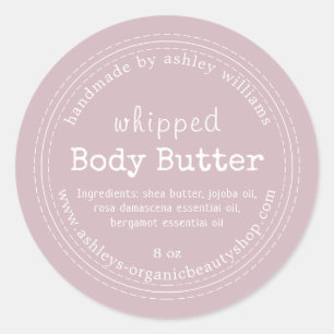 Handmade Body Butter Bio Business Lila Runder Aufkleber