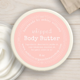 Handmade Body Butter Bio Business Pink Label Runder Aufkleber