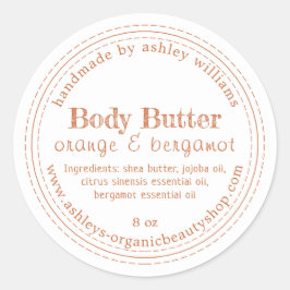 Handmade Body Butter Bio Business Script Runder Aufkleber