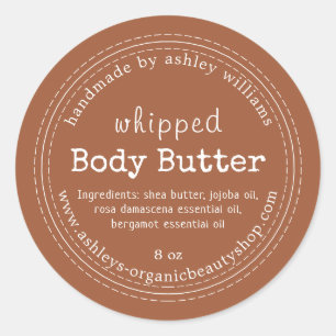 Handmade Body Butter Bio Business TerraCotta Runder Aufkleber