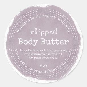 Handmade Body Butter Bio Geschäft Lila Runder Aufkleber