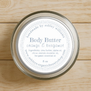 Handmade Body Butter Bio Skincare Vintag Blue Runder Aufkleber