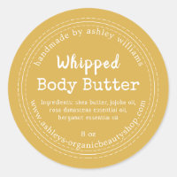 Handmade Body Butter Gelbe Bio Jack-Label