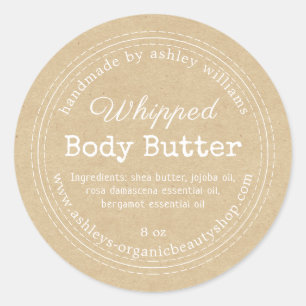 Handmade Body Butter Kraft Bio Business Label Runder Aufkleber
