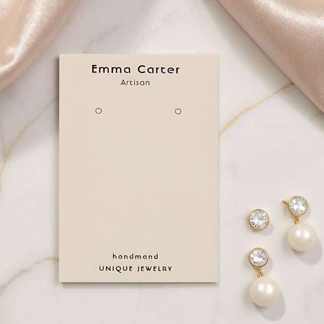 Handmade Boho Chic individuell anpassbarer Earring Visitenkarte (Customizable Earring Holder Card 'Front')