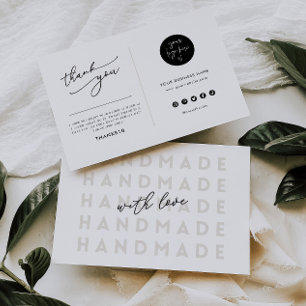Handmade Business dank Produktverpackungskarte Einladung