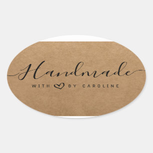 handmade business Heftsticker Ovaler Aufkleber