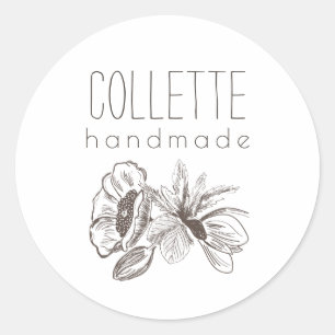 Handmade by Blume Logo Product Labels Runder Aufkleber