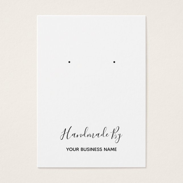 "Handmade by" Earring Display Card (Vorderseite)
