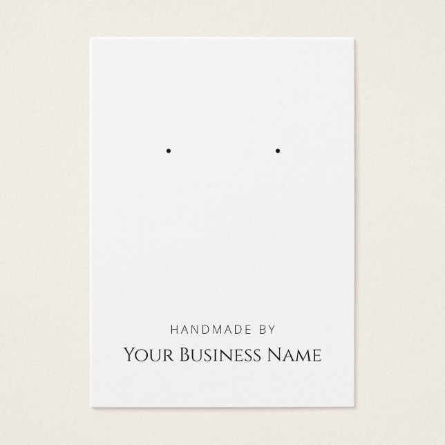 "Handmade by" Earring Display Card (Vorderseite)