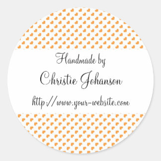 Handmade by - Herz-Design Runder Aufkleber