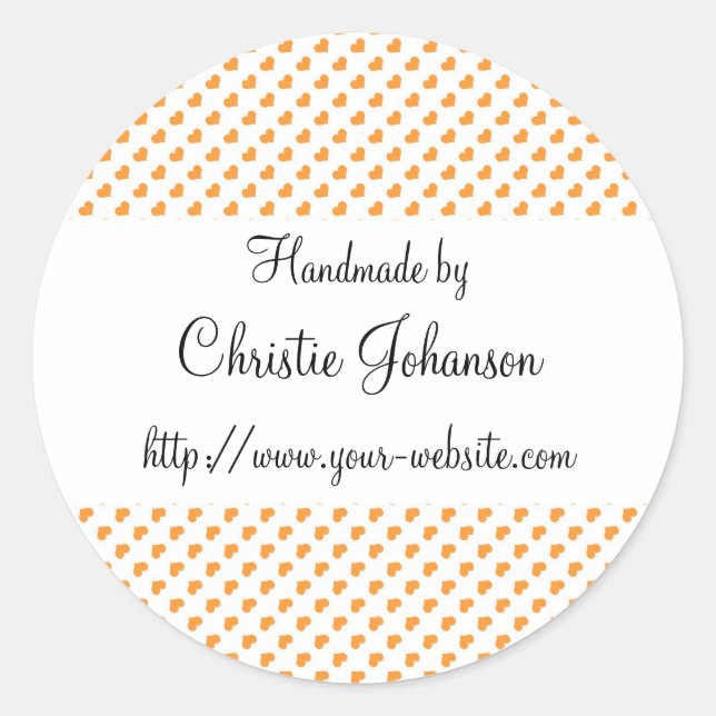 Handmade by - Herz-Design Runder Aufkleber (Vorderseite)