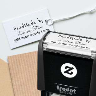 Handmade by (Ihr Name) + Text Permastempel