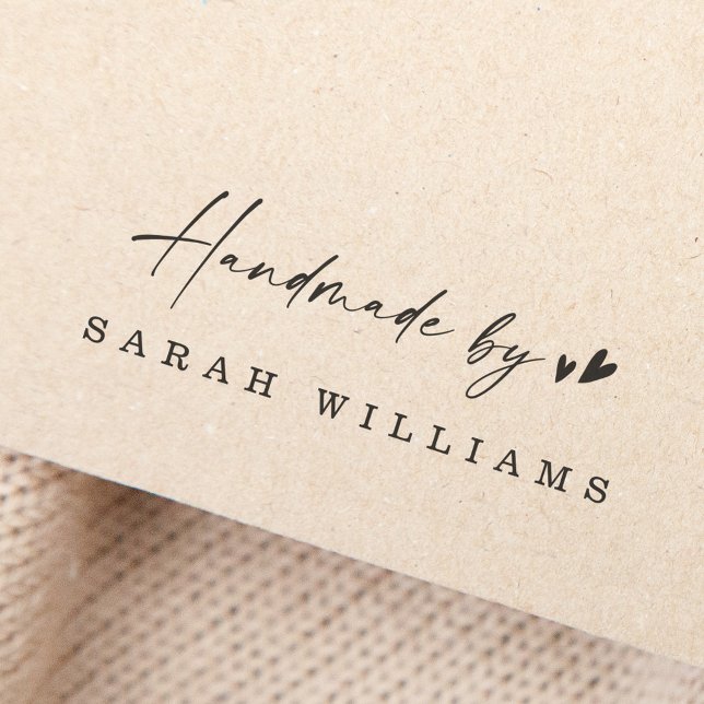 Handmade by name niedlich herzen handschriftlich gummistempel (Von Creator hochgeladen)