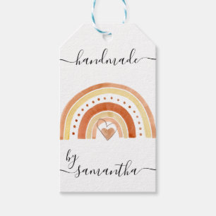 Handmade by Name with Care Instructions Rainbow Geschenkanhänger