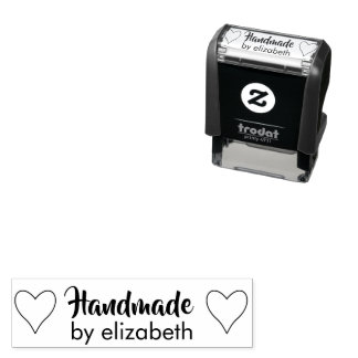 Handmade by your name with 2 herzen permastempel