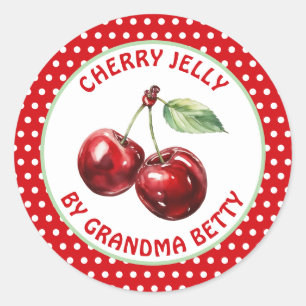 Handmade Cherry Jelly Personalisiert Runder Aufkleber