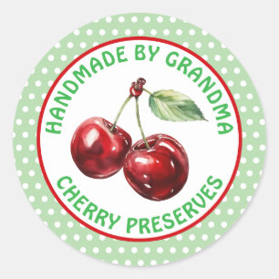 Handmade Cherry Preserve Personalisiert Runder Aufkleber