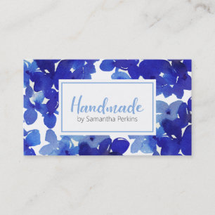 Handmade Chic Blue Blume Hydrangea Business Ca Visitenkarte