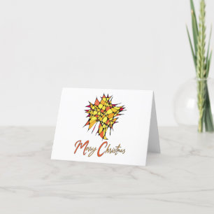 Handmade Christmas Card with Star Graphic Feiertagskarte