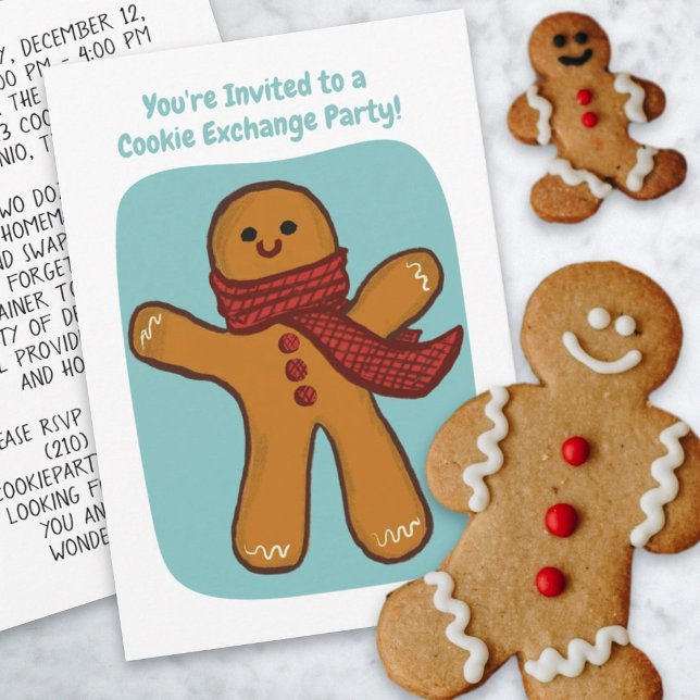 Handmade Cookie Exchange Party Holiday Bearbeitbar Einladung (Handmade Cookie Exchange Party Holiday Editable Invitation)