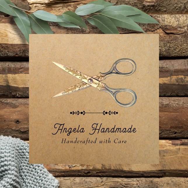 Handmade Craft Scissors QR Code Quadratische Visitenkarte (Von Creator hochgeladen)