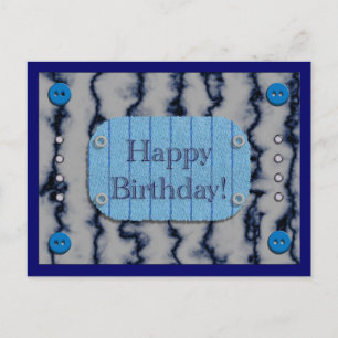 Handmade Denim Look Birthday Postkarte
