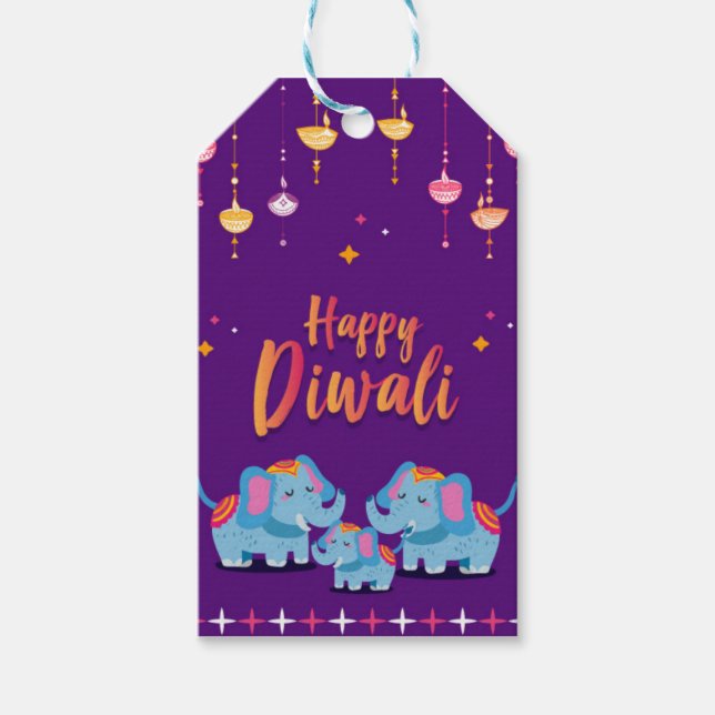 Handmade Diwali-Geschenkmarke Geschenkanhänger (Vorderseite)