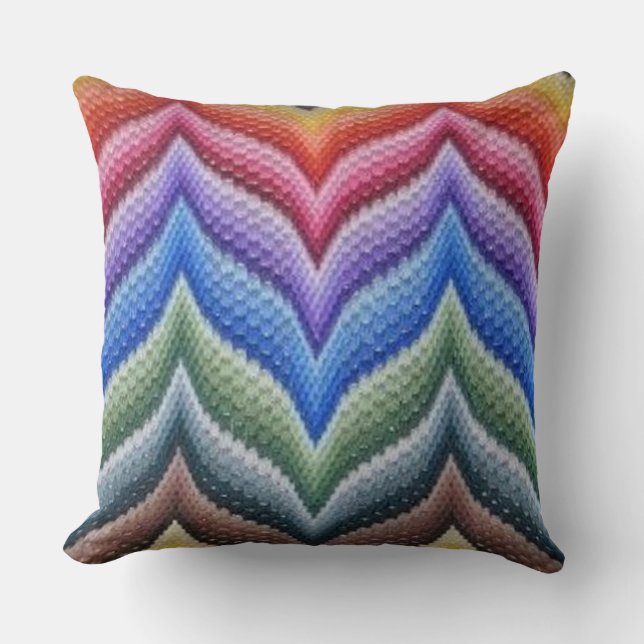 Handmade Florentine Flair: Bargello Needlepoint Th Kissen (Vorderseite)