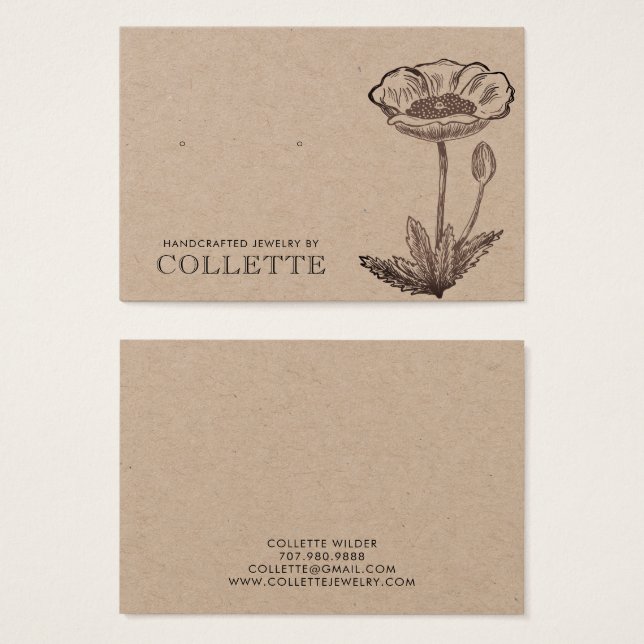 Handmade Flower Kraft Cardstock Earring Jewelry (Vorne & Hinten)