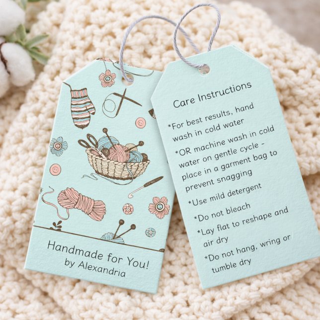 Handmade for You Crochet/Knit Care Instructions Geschenkanhänger (Von Creator hochgeladen)