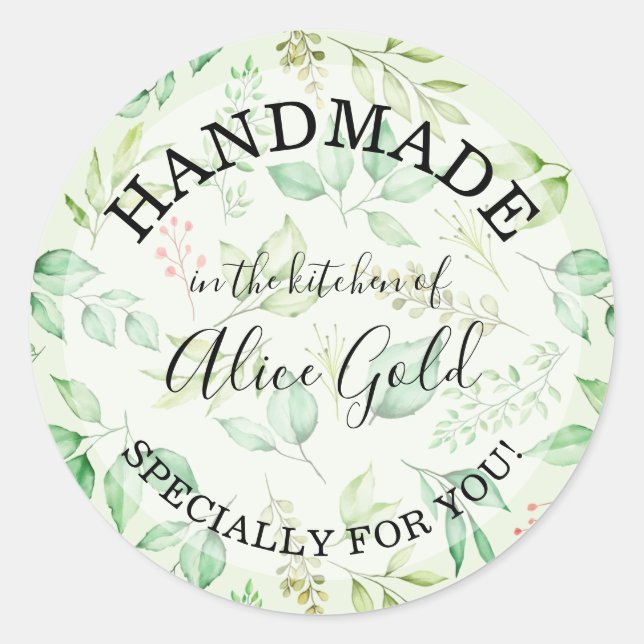 HANDMADE FÜR Blätter für Wasserfarben | Konserveng Runder Aufkleber (Vorderseite)