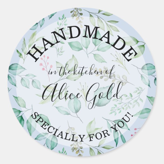 HANDMADE FÜR Blätter für Wasserfarben | Konserveng Runder Aufkleber (Vorderseite)