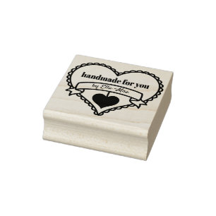 Handmade für Sie von .. Rustikales Herz Personali Gummistempel