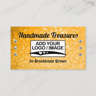 Handmade Golden Glitzer Template Stylish Sparkling Visitenkarte