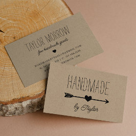 Handmade Heart | Rustikale Kraft Visitenkarte