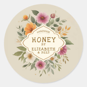 Handmade Honey Runder Aufkleber