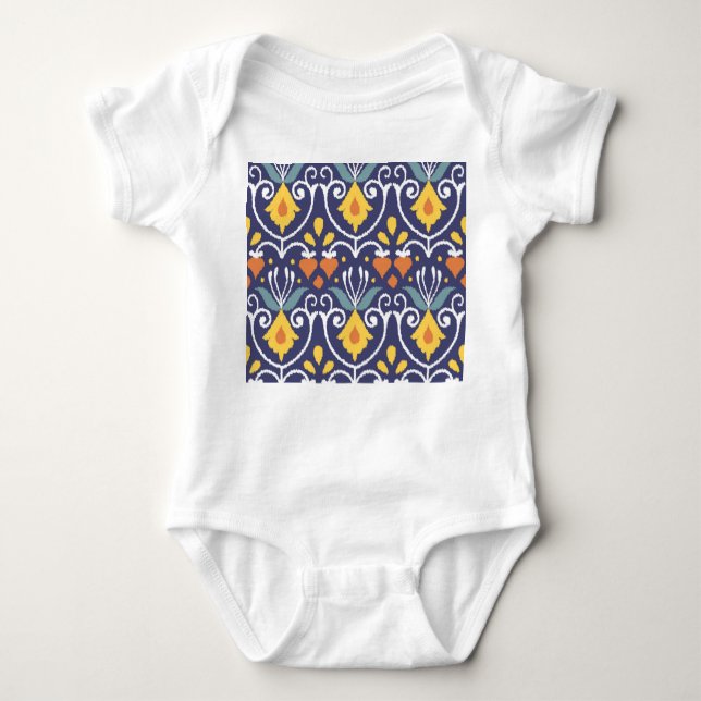Handmade Ikat: Ethnic Boho Fabric Baby Strampler (Vorderseite)