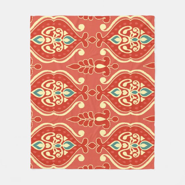 Handmade Ikat: Ethnic Boho Fabric Fleecedecke (Vorderseite)