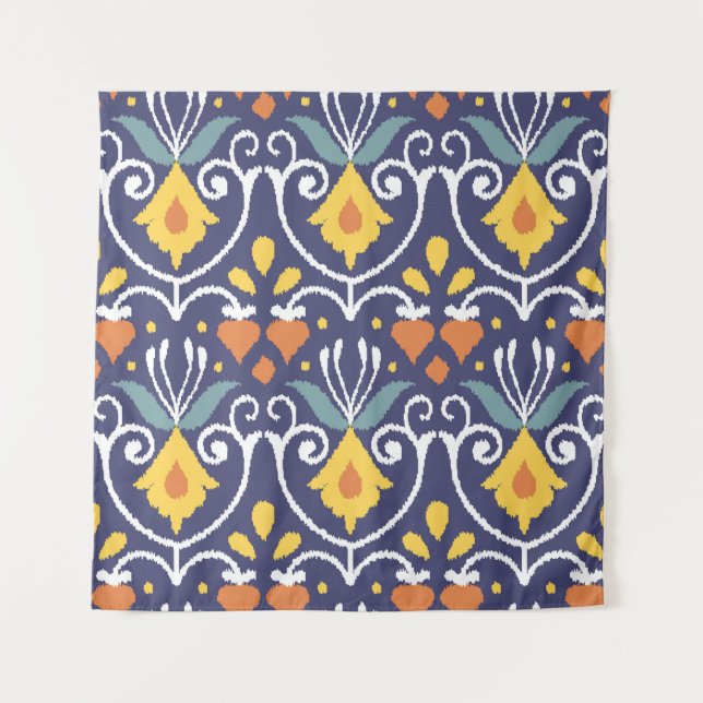 Handmade Ikat: Ethnic Boho Fabric Wandteppich (Vorderseite)