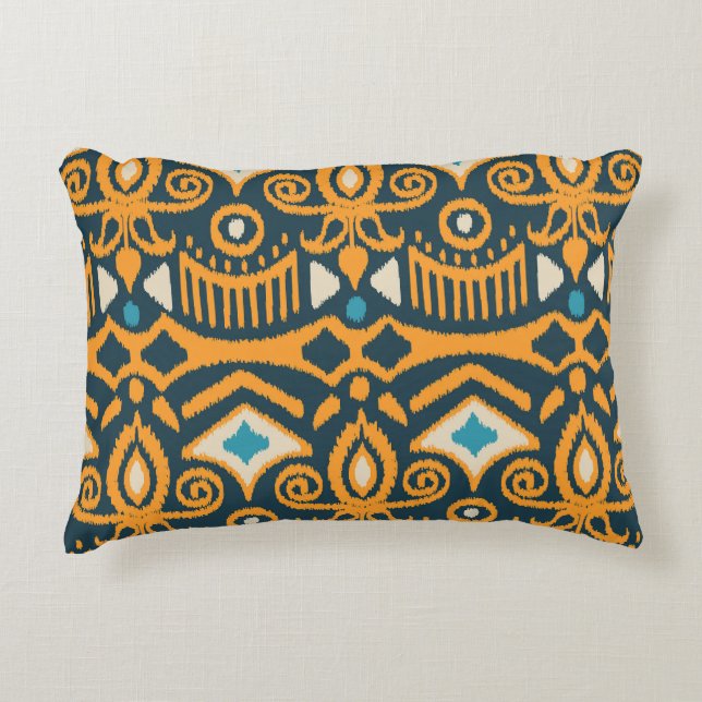 Handmade Ikat: ethnisches Stoffmuster Dekokissen (Vorderseite)