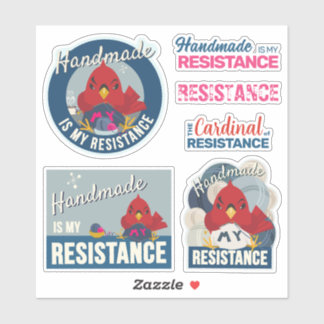 "Handmade is My Resistance" Blaue Kollektion Aufkleber