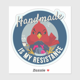 Handmade is My Resistance Blue Round Badge Aufkleber